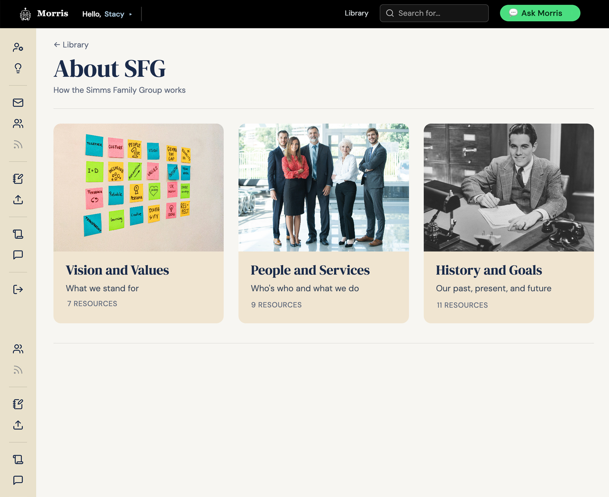A module page in the library