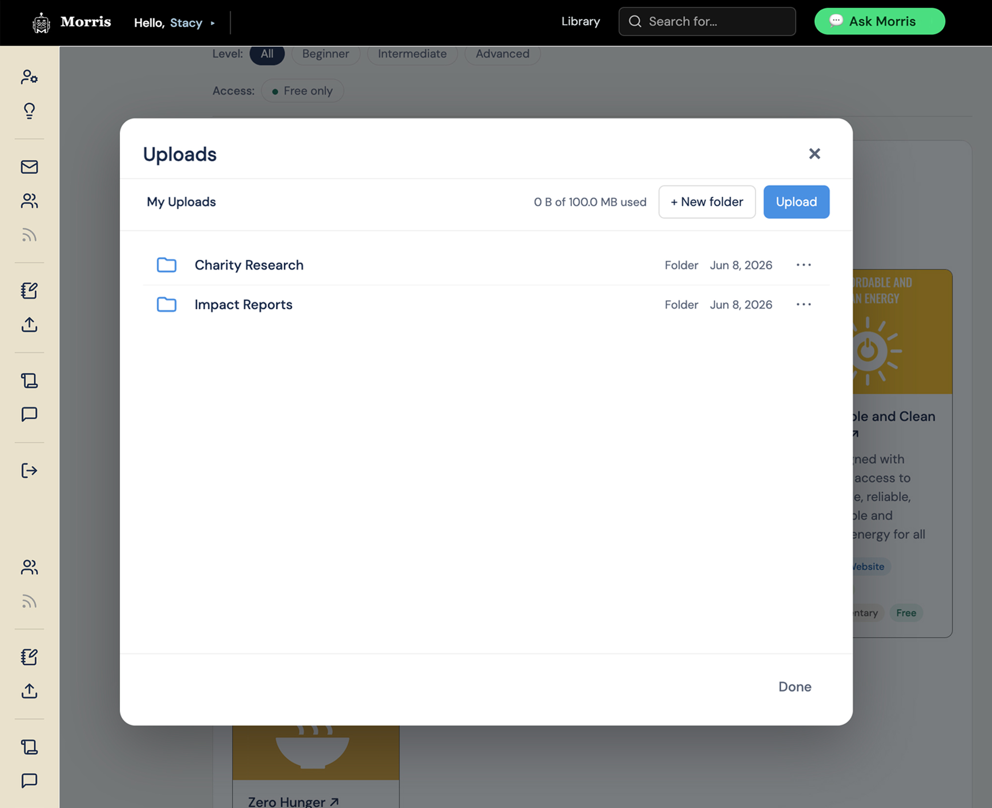A family member's private Documents uploads